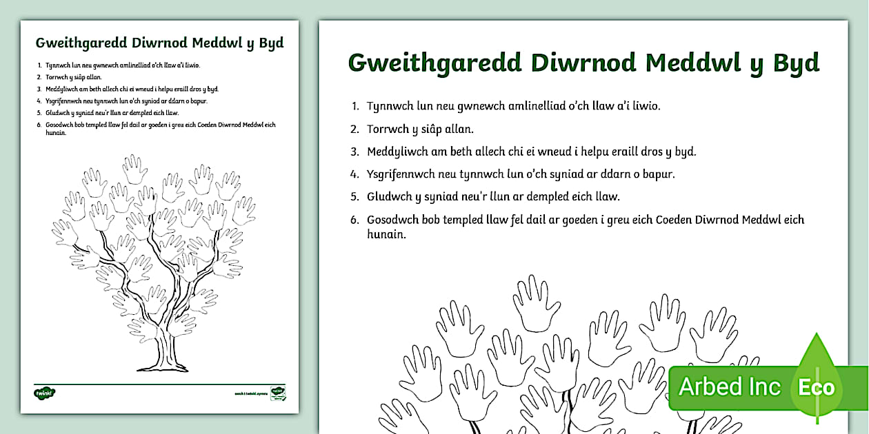Gweithgaredd Diwrnod Meddwl y Byd (Teacher-Made) - Twinkl
