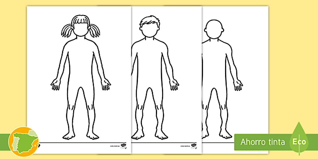 Hojas de colorear: Siluetas del cuerpo humano (teacher made)