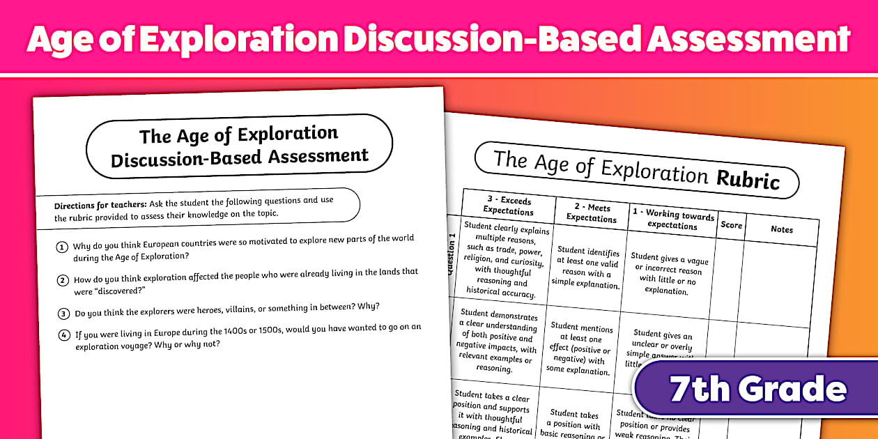 Seventh Grade Age of Exploration Discussion-Based Assessment