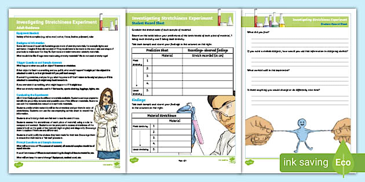 Investigating Stretchiness Experiment Science 3rd/4th Class