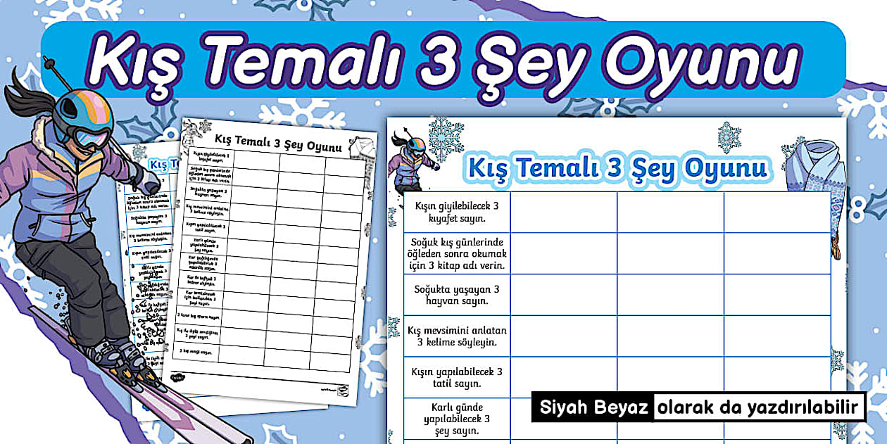 Kış Temalı 3 Şey Oyunu