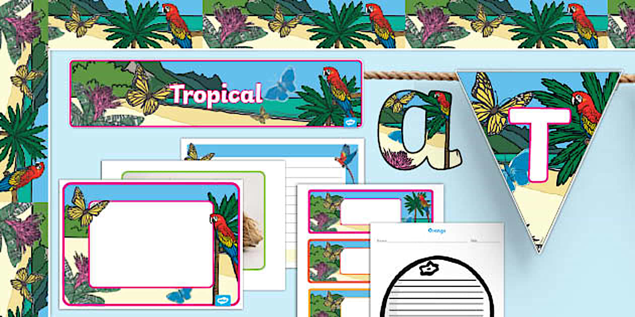 Tropical Classroom Display Pack (teacher made) - Twinkl