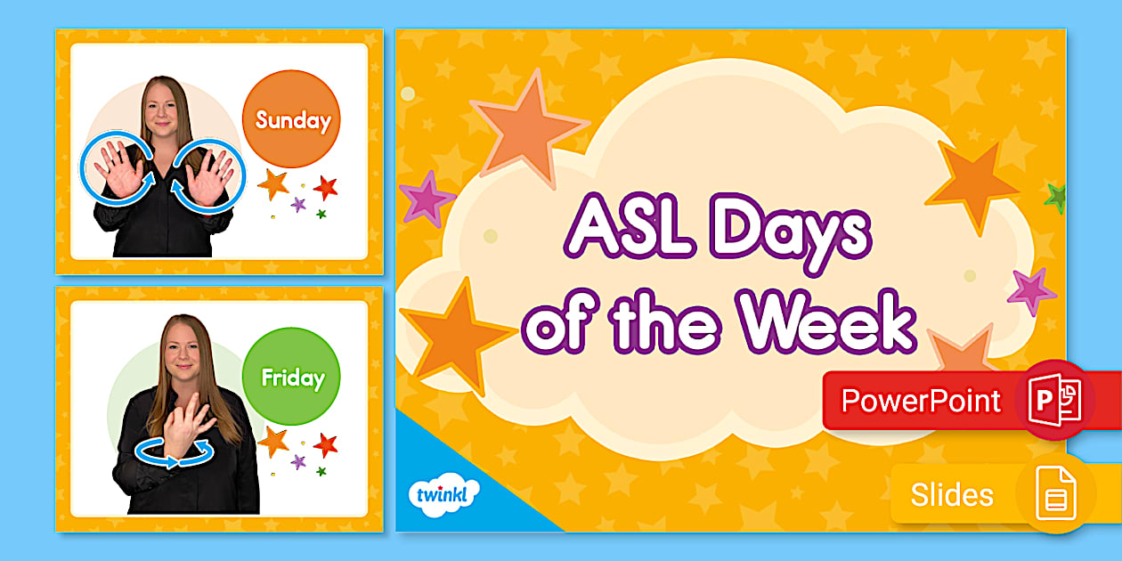 ASL Days of the Week PowerPoint & Google Slides - Twinkl