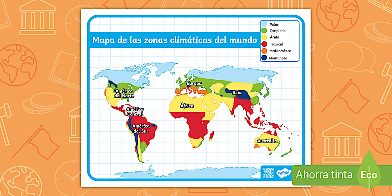 Mapa de las Zonas Climáticas del mundo