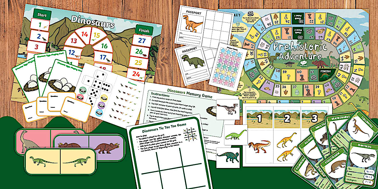 Dinosaur Games Resource Pack - Twinkl Board Games