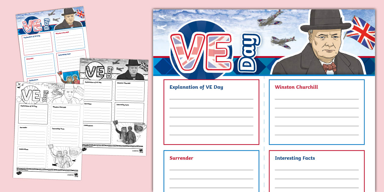 VE Day Fact File Template (teacher made) - Twinkl