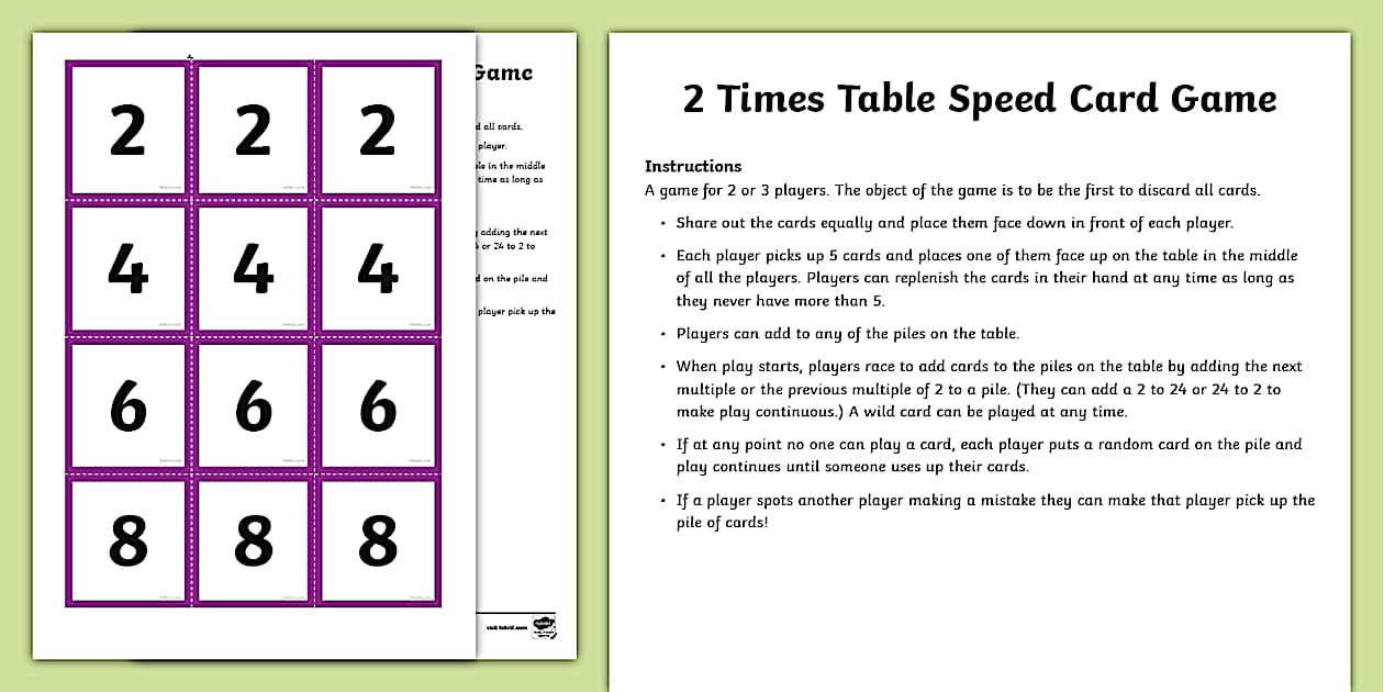 Two Times Table Game | 2 x Table Games (teacher made)