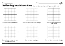 Reflections in a Mirror Line Worksheet (teacher made)
