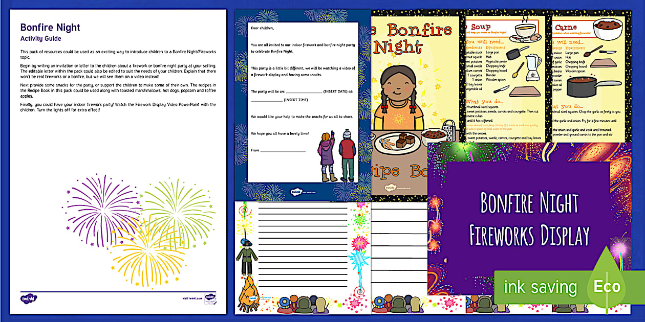 Editable Bonfire Night Party Invitation Resource Pack