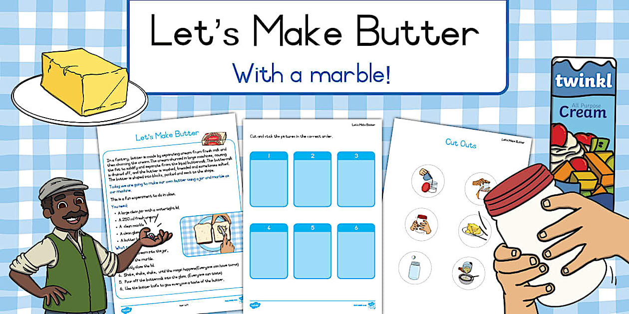 Life Skill'd Grade R Grade R Life Skills - Worksheet: Let's Make Butter