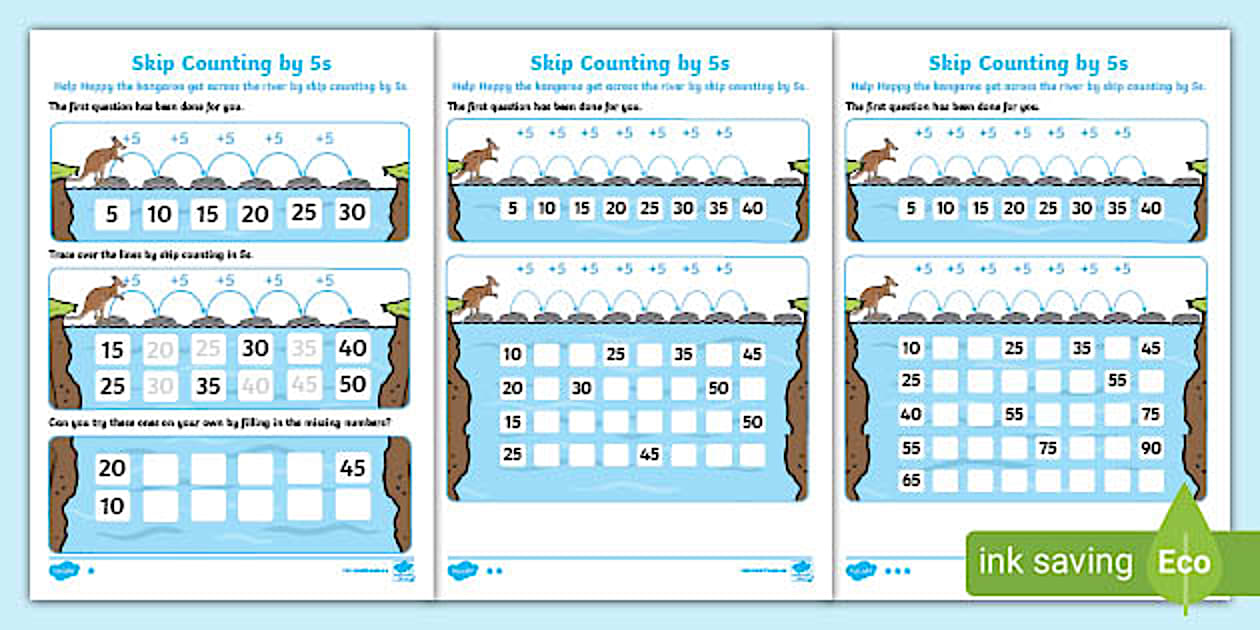 Skip Counting by 5s Worksheet (teacher made) - Twinkl