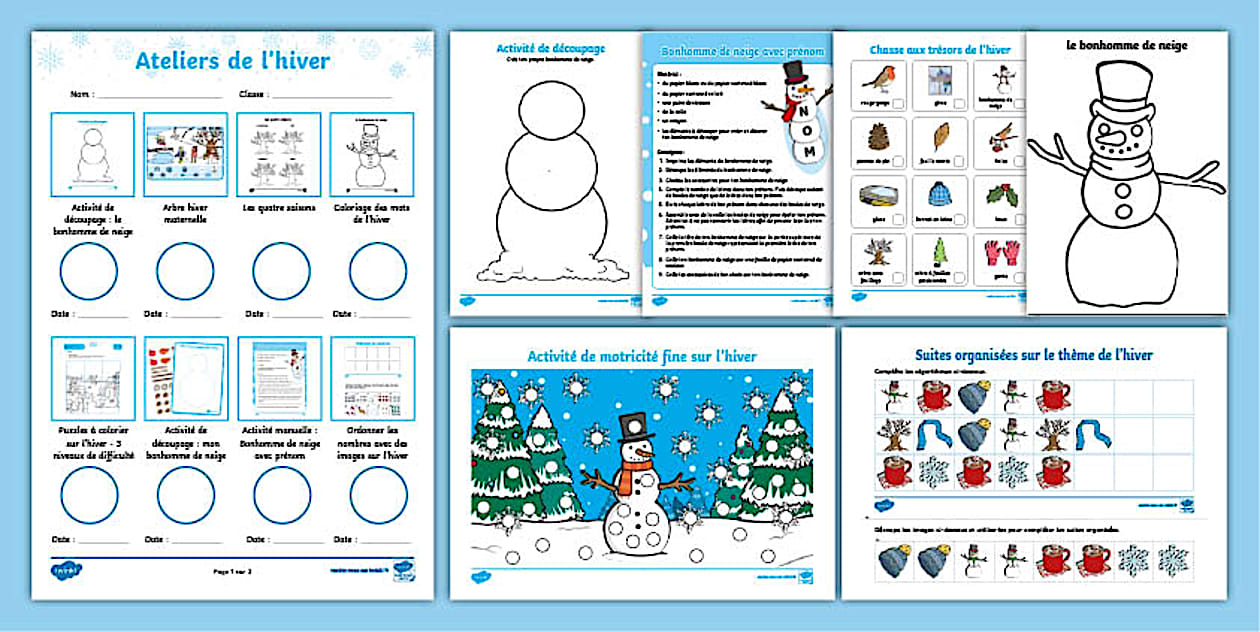L'hiver - ateliers pour les maternelles (teacher made)