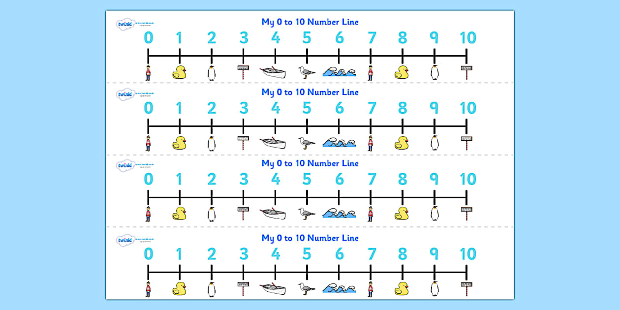 Number Lines 0-10 to Support Teaching on Lost and Found