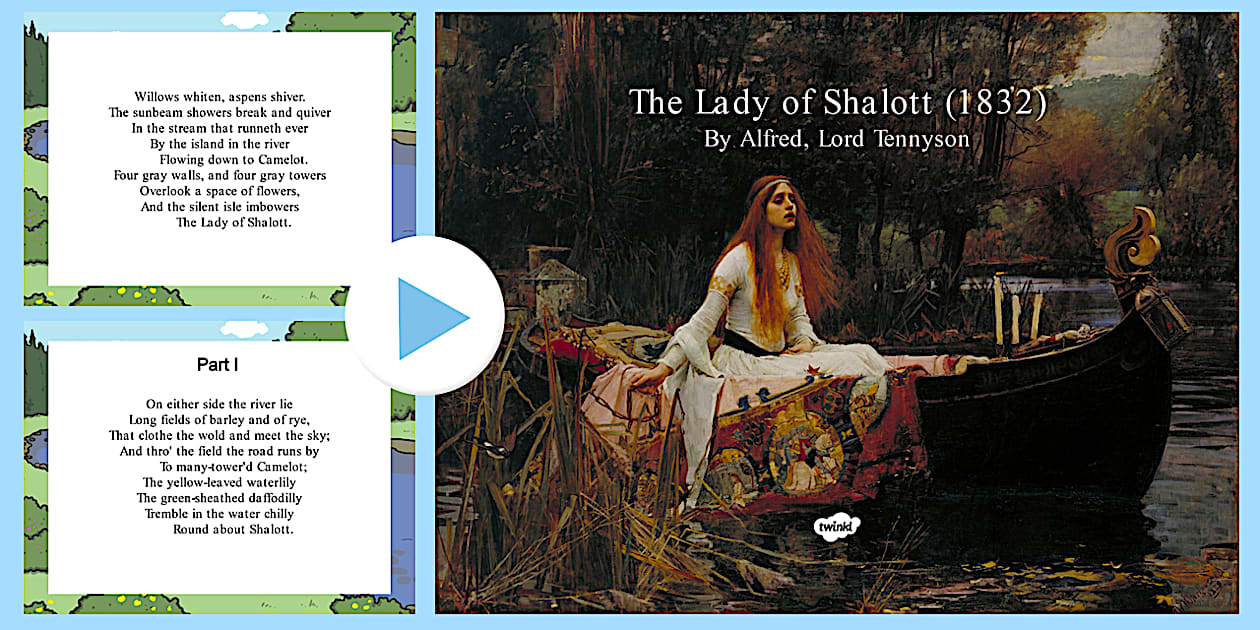 Lady Lessoo Poetry Lesson Plan - The Lady of Shalott Lord Tennyson