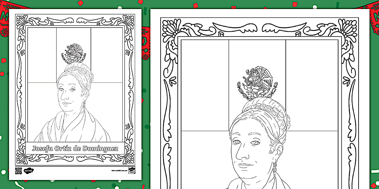 Hoja para colorear: Natalicio de Josefa Ortiz de Domínguez