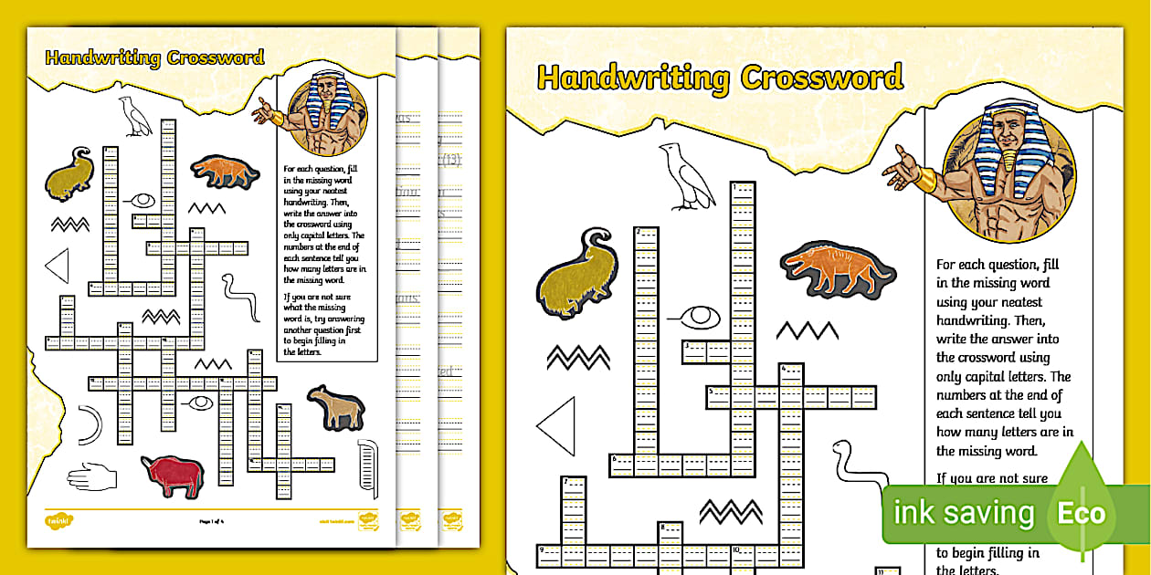 KS2 Handwriting Crossword: All About the Ancient Egyptians