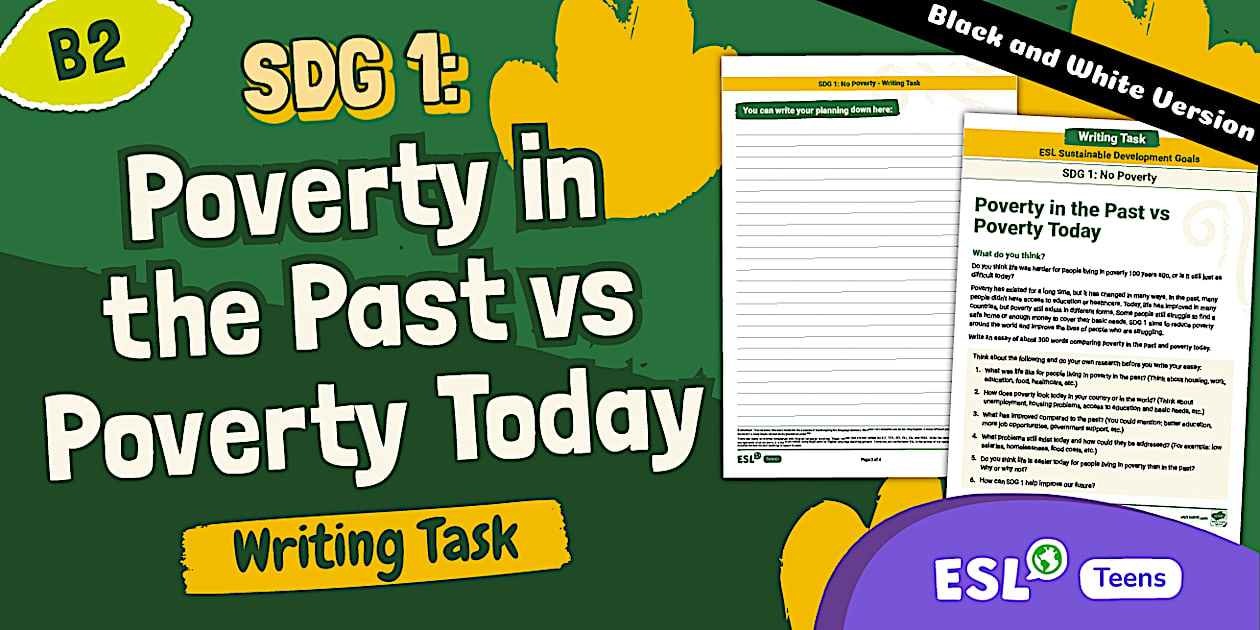 Poverty In Calligraphy ESL SDG 1: Writing Task