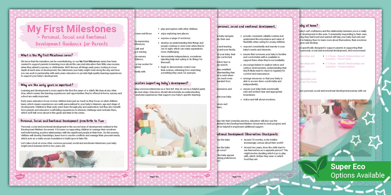 Personal, Social and Emotional Developmental Milestones