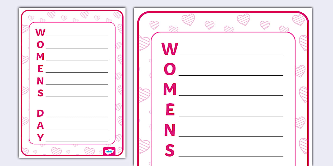 Women's Day Acrostic Poem - Parents