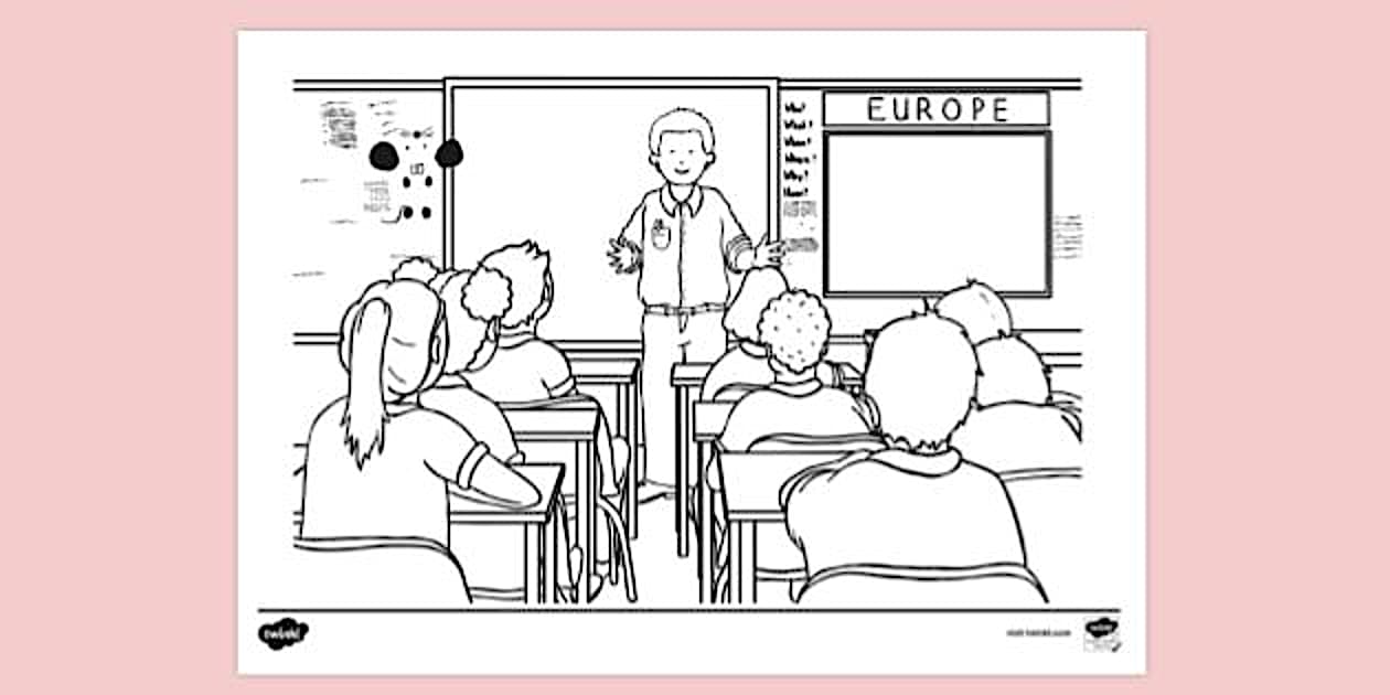 Question A Colorier Kids in Classroom Teacher Answers Question Colouring Sheet