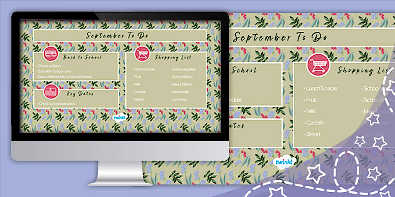 September Checklist Desktop Screensaver (professor feito)