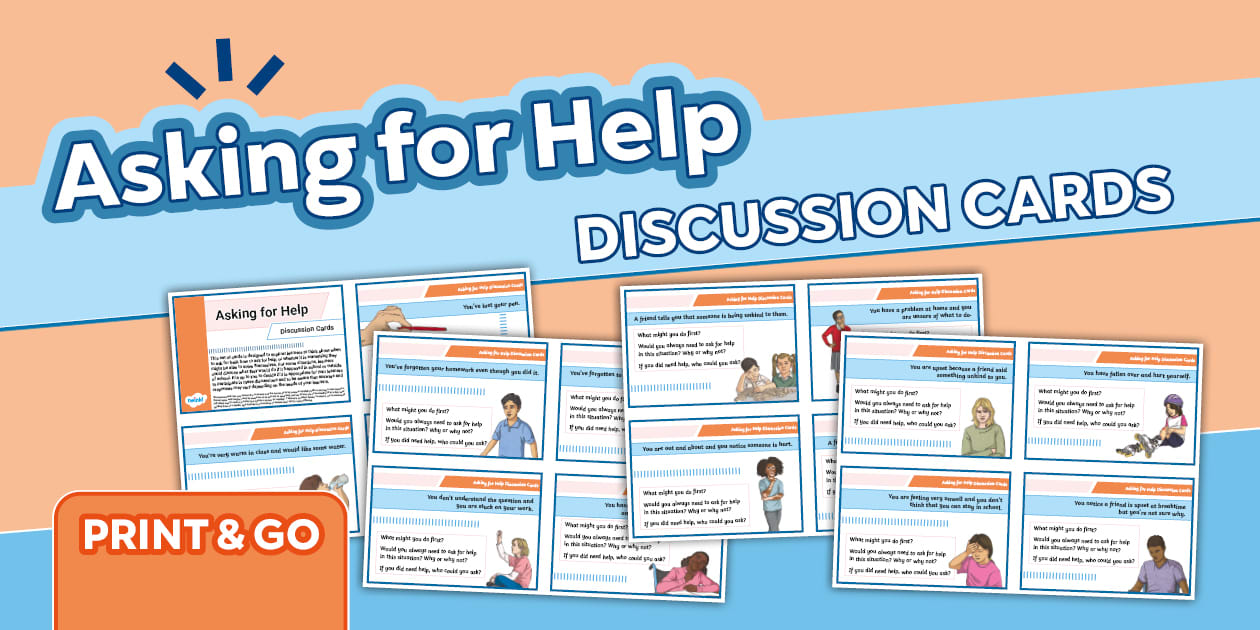Asking for Help Social Skills Scenario Cards - Twinkl