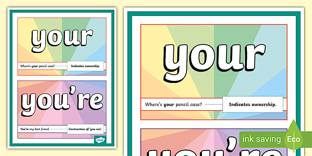 Your and You're Display Poster (teacher made) Twinkl