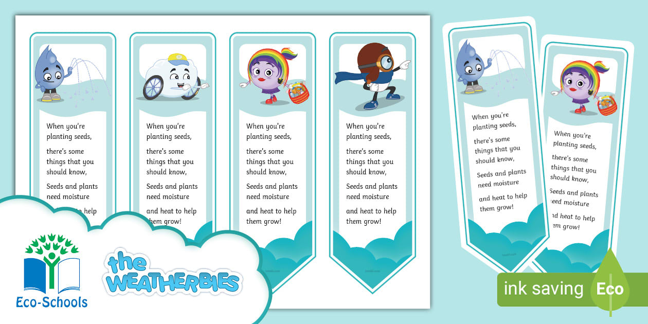 FREE! - Ronny Rain Helps the Plants to Grow Bookmarks
