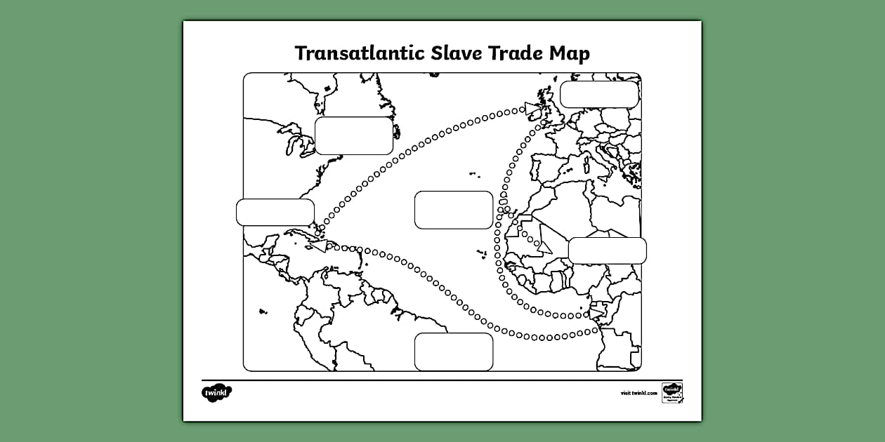 Transatlantic Slave Trade Map Worksheet (teacher made)