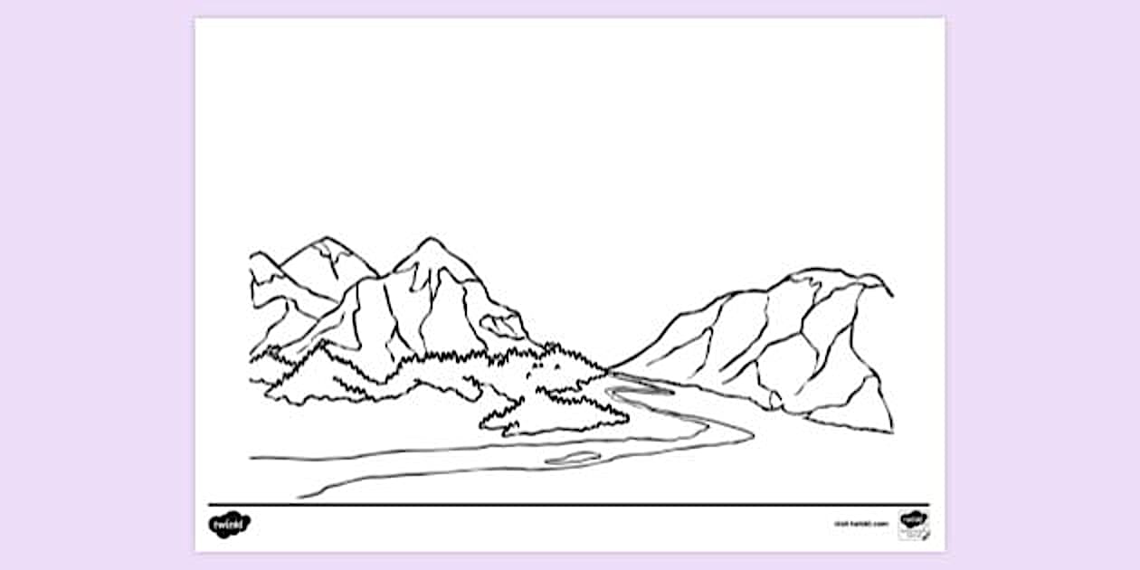 Mountain Colouring Page for Kids - Colouring Sheets