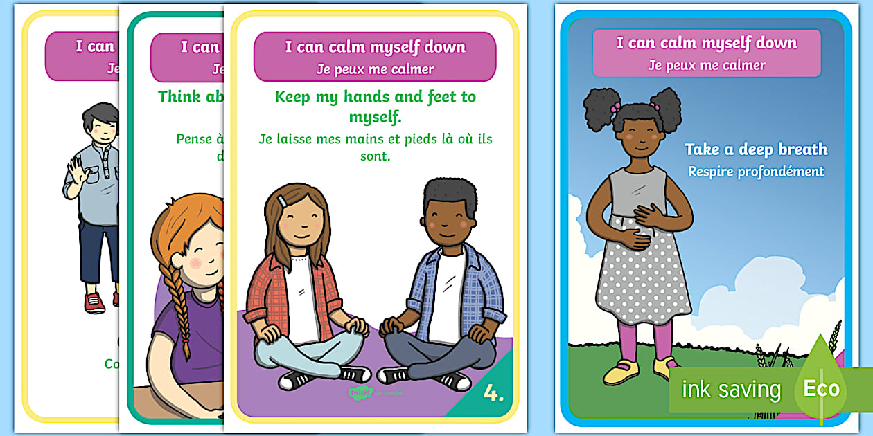 I Can Calm Myself Down A4 Display Poster English/French