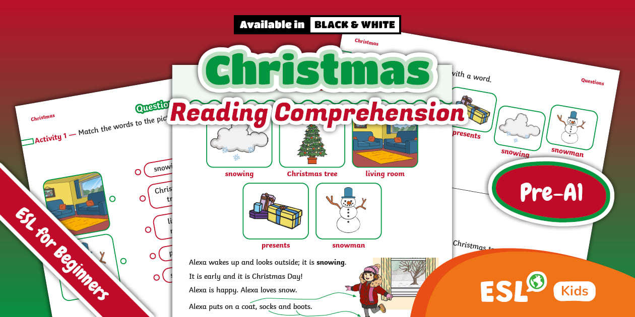 Christmas Reading Comprehension for ESL Kids