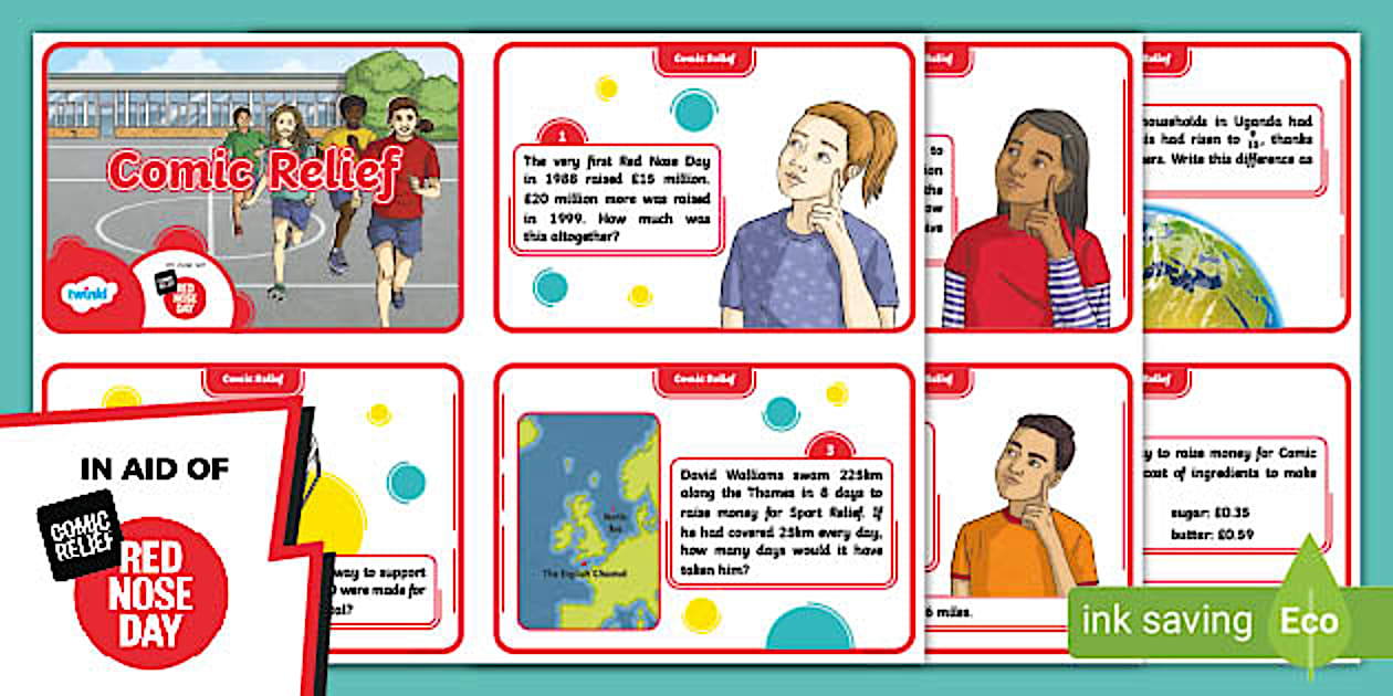 Comic Relief Activity 👉 2021 Comic Relief: Maths Activities Cards | Ages 7-9