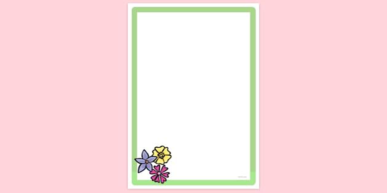 Boder Pretty Simple Blank Page Border Pretty Flowers (teacher made)