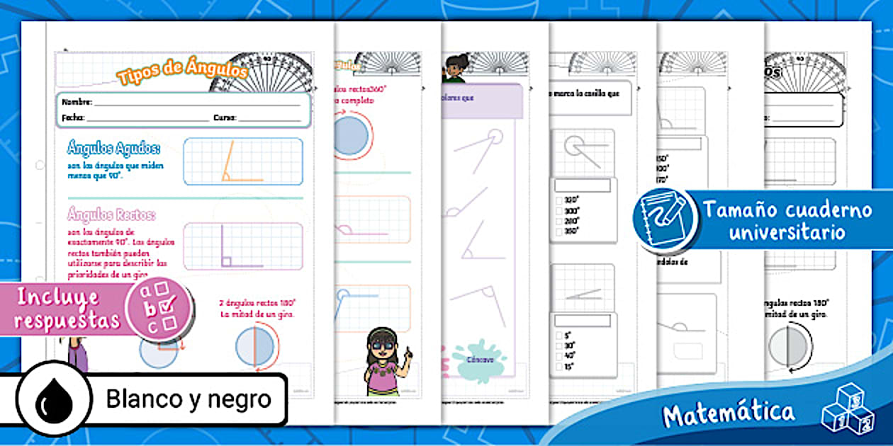 Guía de Trabajo | Ángulos | Matemáticas | 4.° básico