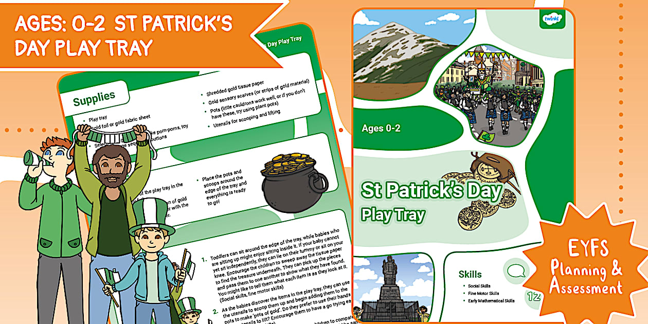 Northern Ireland EYFS Age 0-2 Play Tray: St Patrick's Day