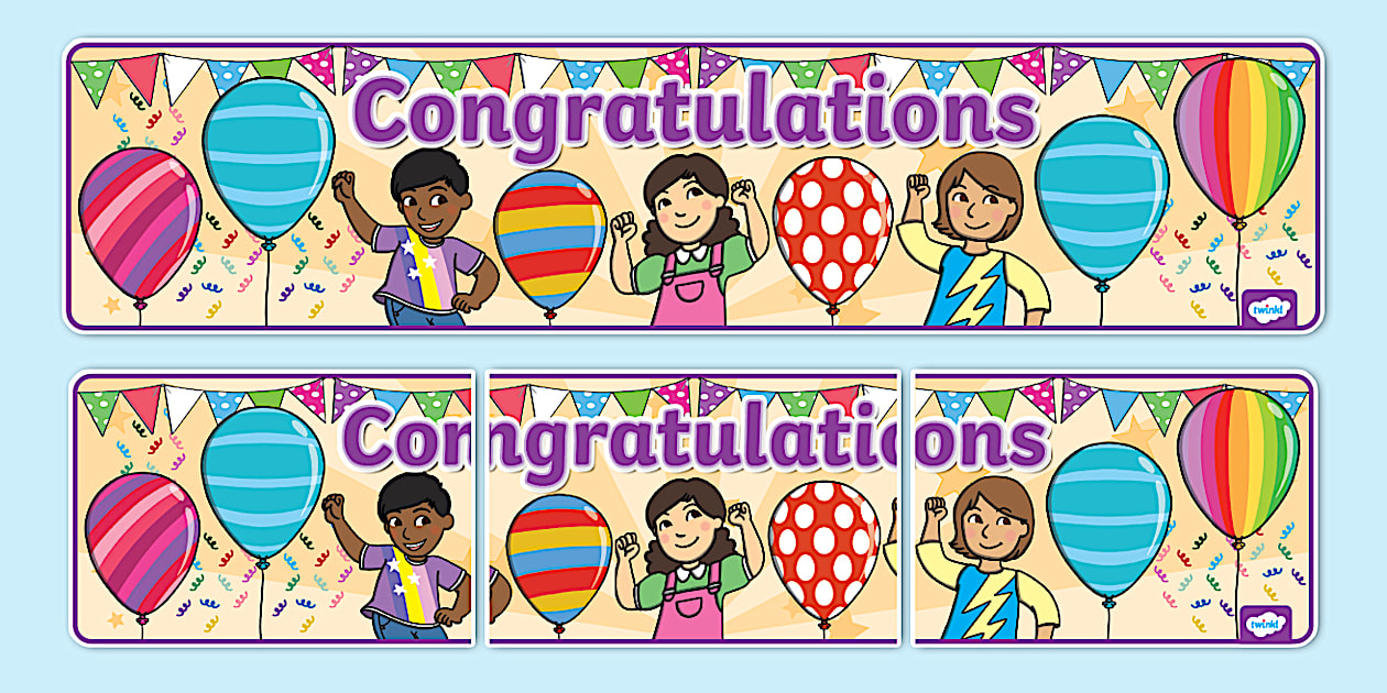 Congratulations Display Banner (teacher made) - Twinkl