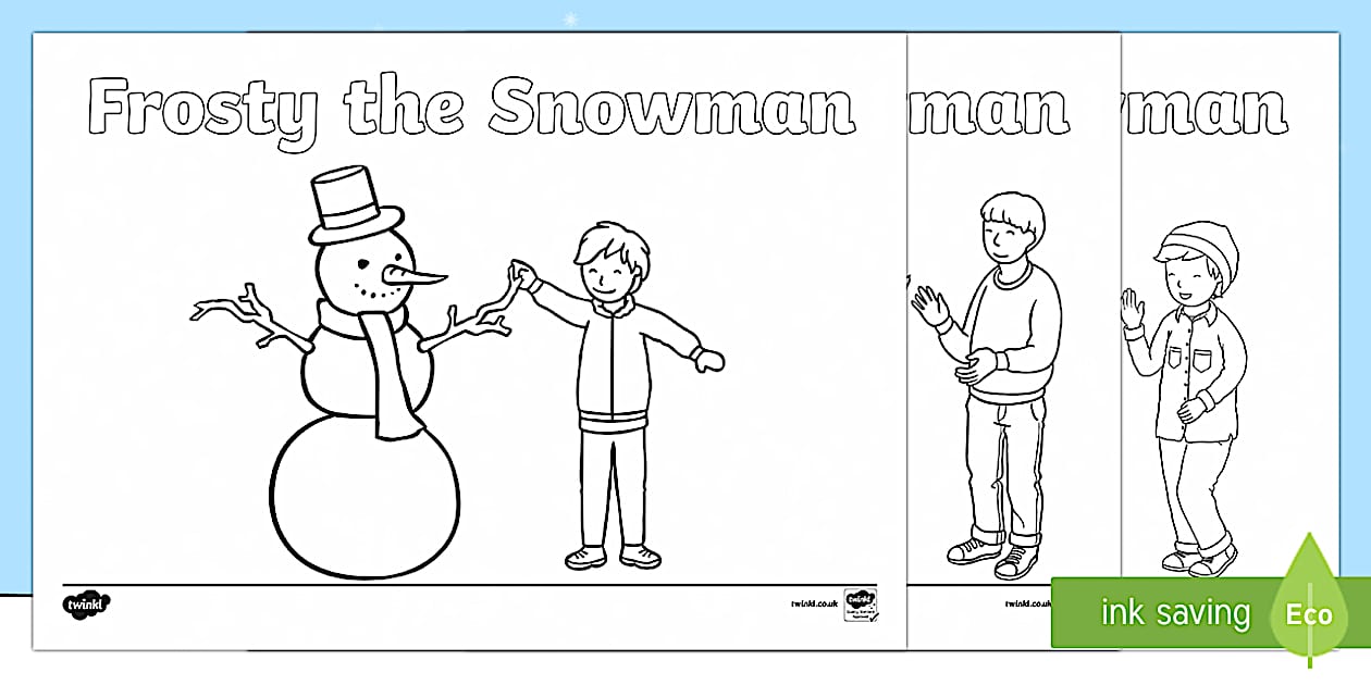 Frosty the Snowman Colouring Pages - Twinkl