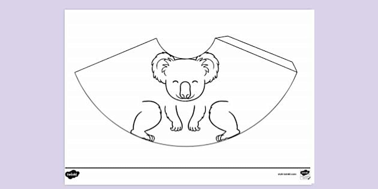 Funny Vets Koala Cone Colouring Sheet - Twinkl