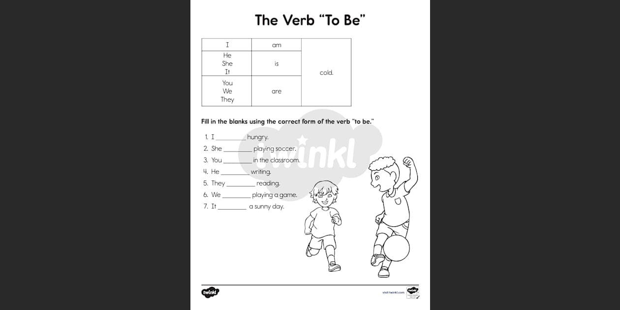 Verb To Be Exercises Free Printable Verb To Be Esl Worksheets 300x425