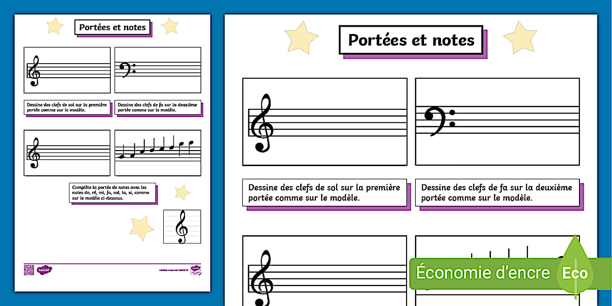 Portées et notes - fiche d'activités (teacher made)