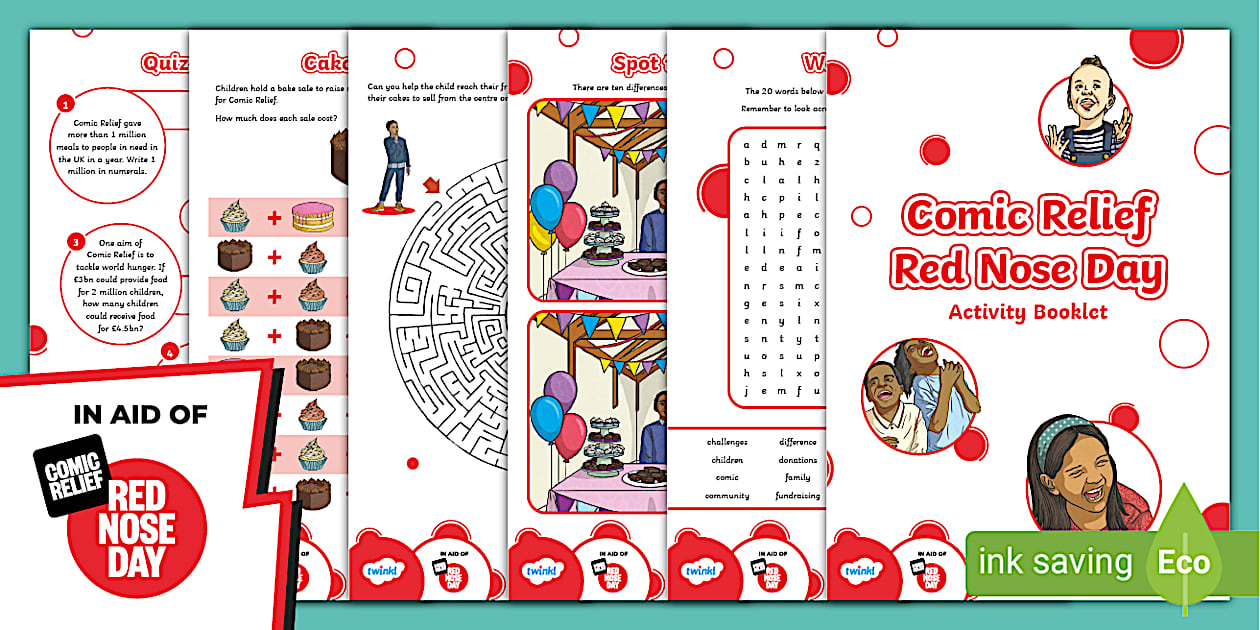 FREE! Comic Relief Red Nose Day Activity Booklet [Ages 911] — free download