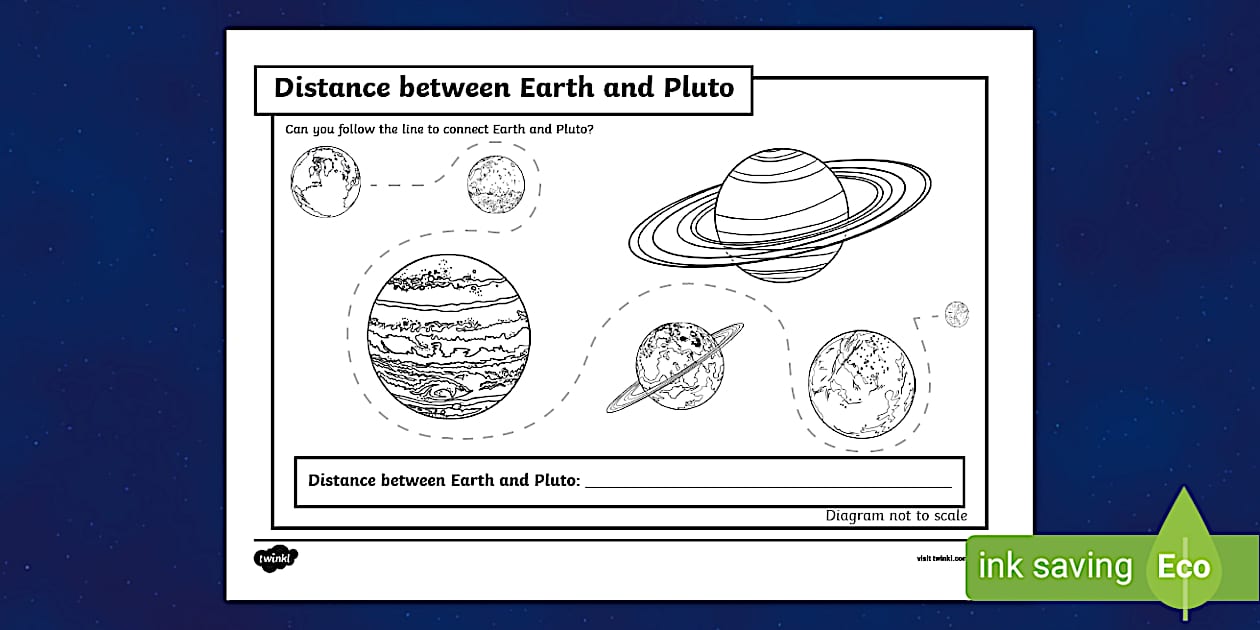 Distance From Earth To Pluto Tracing Activity Twinkl Distance from earth to pluto tracing activity twinkl