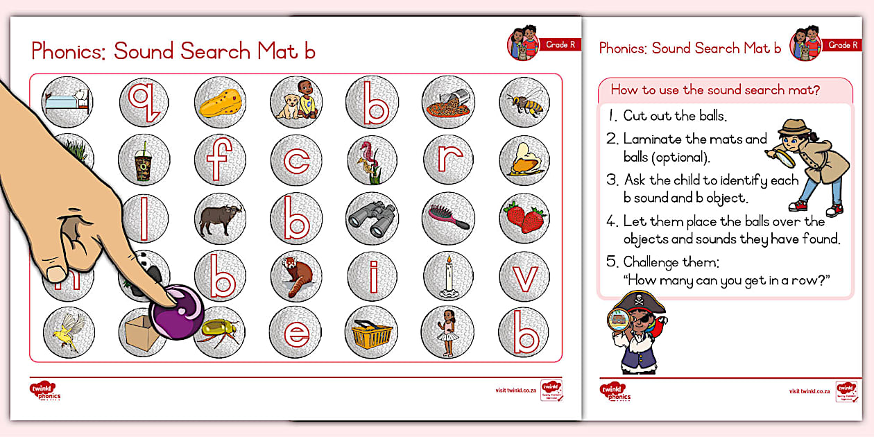 Grade R Phonics: Sound Search Mat b