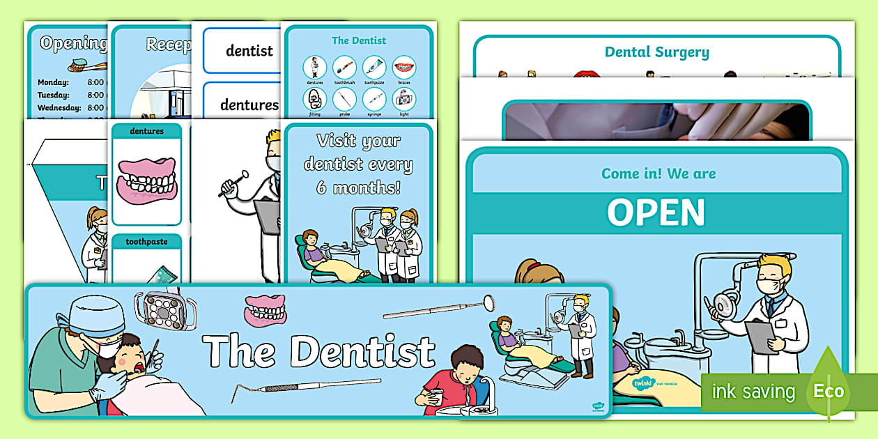 The Dentist Aistear Display Pack (teacher made) - Twinkl