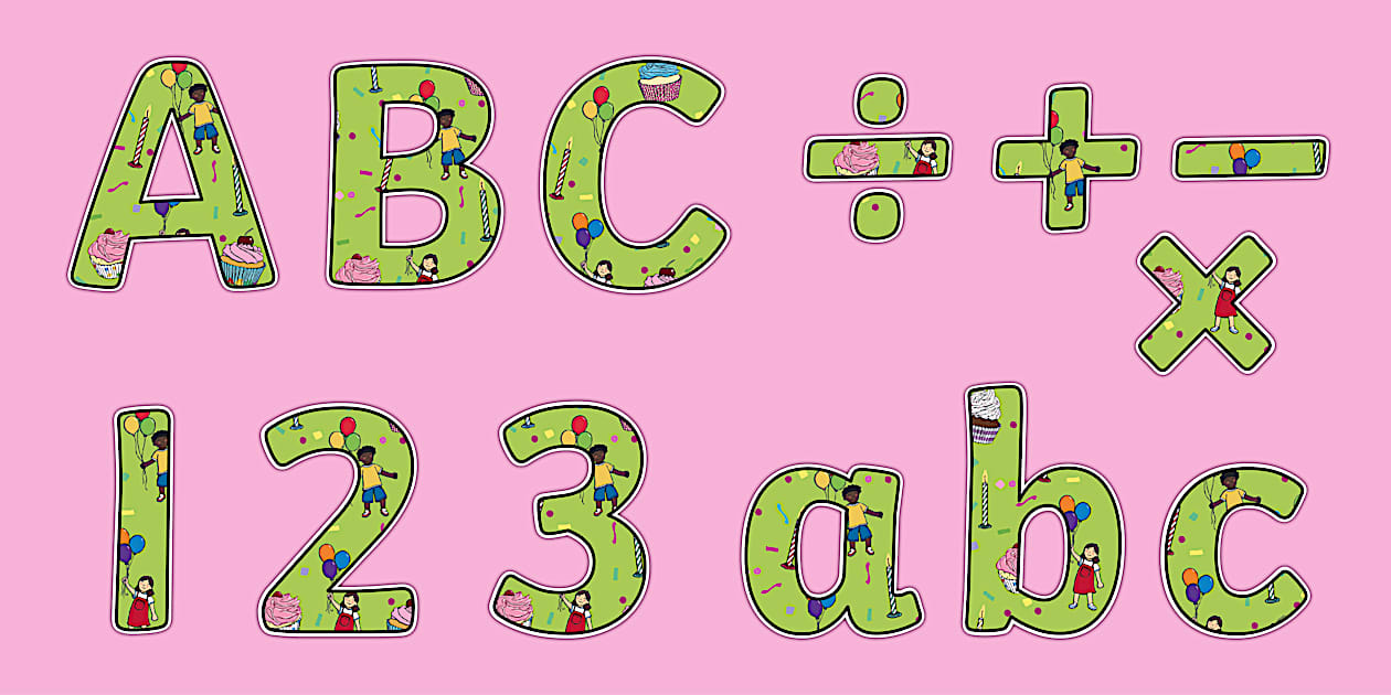 Birthday Themed A4 Display Lettering 2 (teacher made)