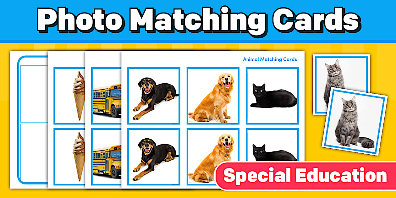 Identical Matching Cards for Special Education