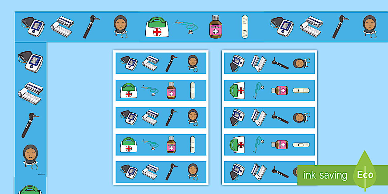 The Doctors' Surgery Aistear Display Borders (teacher made)