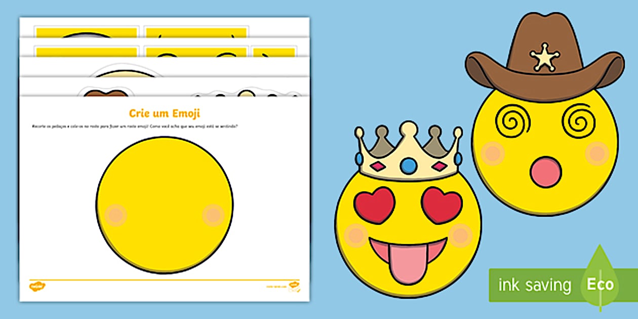 😊 Atividade de Recortes Crie um Emoji - Twinkl