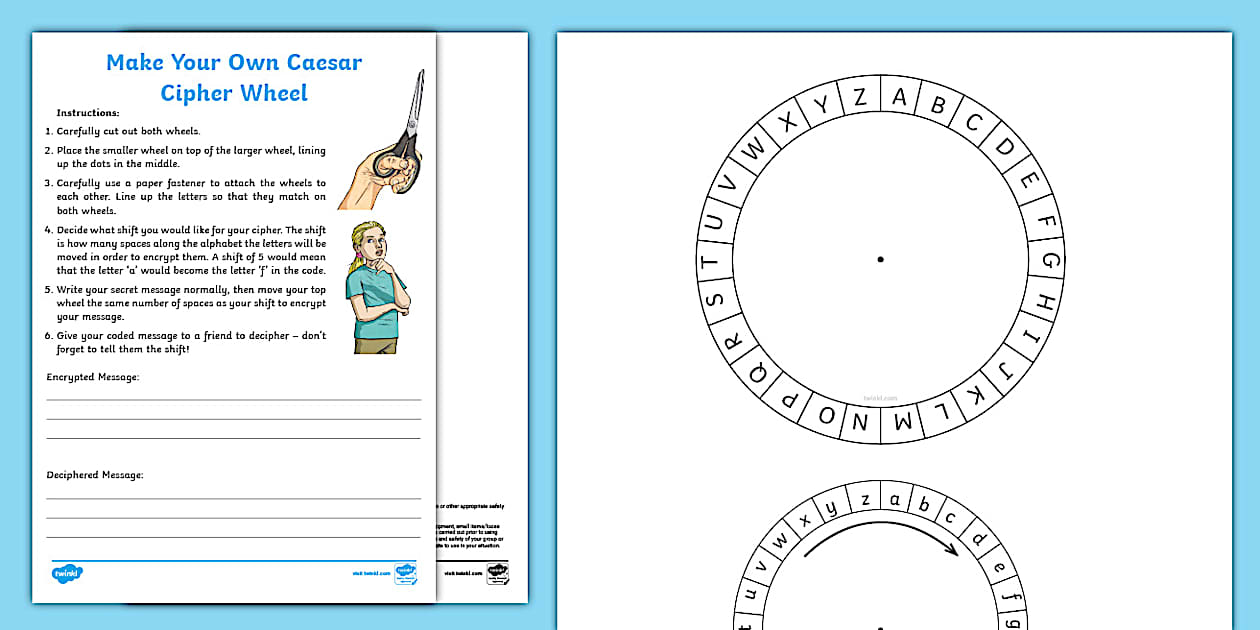 Lettering Code: Make Your Own Caesar Cipher Wheel Activity